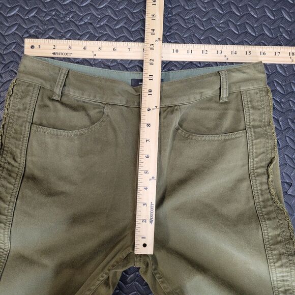 Isabel Marant "Jessie" Olive Green Crop Pants Lace Up Size 40 8 10 US Military - Picture 9 of 13